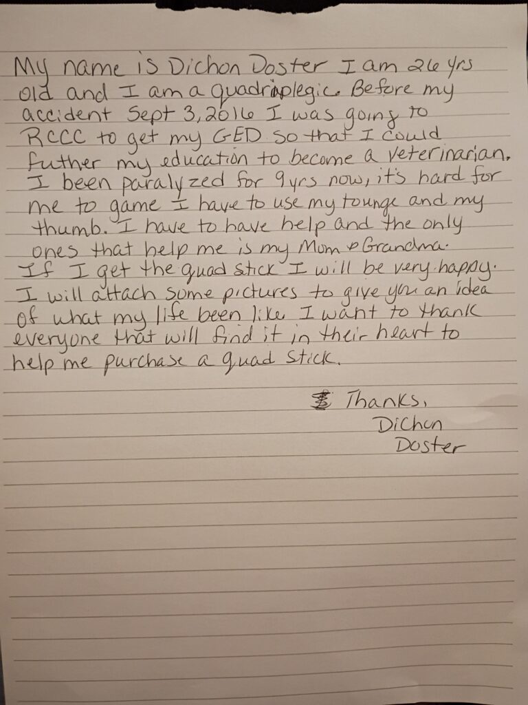 Letter from Dichon